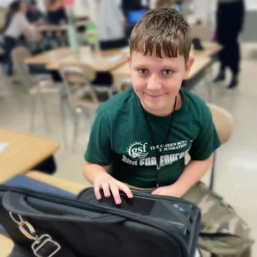 Student using assistive technology